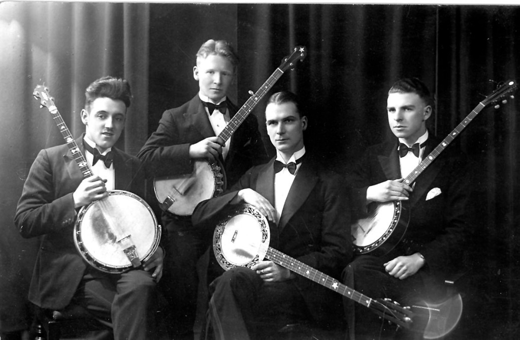 Spindler’s Banjo Quartet.  (Frank Mitchell 2nd from left)